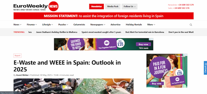 E-Waste and WEEE in Spain: Outlook in 2025
